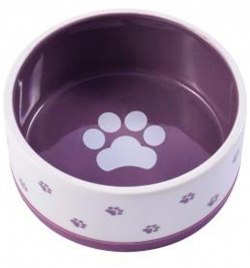 Mr Kranch миска нескользящая для собак с лапкой (360 мл  Фиолетовая)