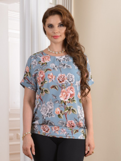 Блузка Salvi s 348873 свободного силуэта из текстильного полотна