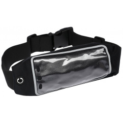 Спортивная сумка чехол на пояс luazon  управление телефоном отсек молнии черная Home 462934