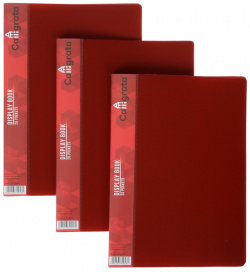 Набор папок а5  20 вкладышей calligrata карман на корешке красные 3 штуки 612995 Н