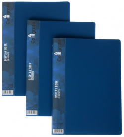 Набор папок а5  20 вкладышей calligrata карман на корешке синие 3 штуки 613974
