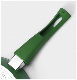 Сковорода кованая magistro avocado  d=22 см съемная ручка soft touch антипригарное покрытие индукция цвет зеленый 745860