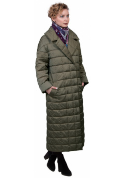 Пальто J Splash 770231 Длинное силуэта Oversize выполнено из стеганой