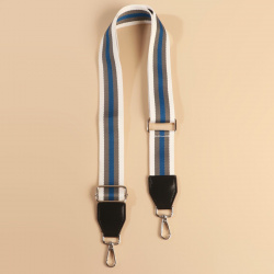 Ручка для сумки  стропа с кожаной вставкой 140 × 3 8 см цвет белый/серый/синий Арт Узор 811312