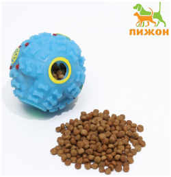 Квакающий мяч для собак  жесткий 7 5 см голубой Пижон 841082