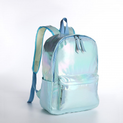 Рюкзак молодежный на молнии из текстиля  цвет голубой No brand 01007571