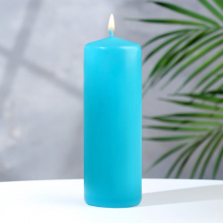 Свеча  цилиндр 5х15 см голубая лакированная 14 ч Дарим Красиво 0998457