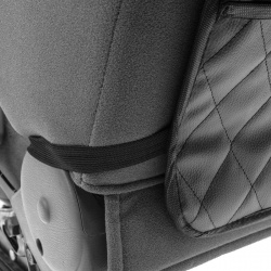 Накидка незапинайка на спинку сиденья cartage  экокожа с карманом 60 х 40 см серый 0995380