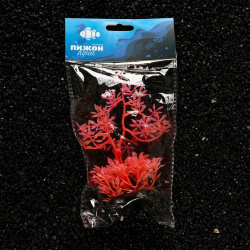 Растение искусственное аквариумное  светящееся 10 см красное Пижон Аква 01076209