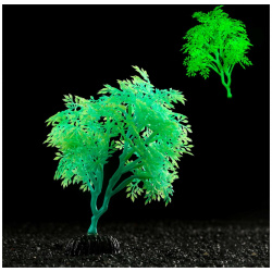Растение искусственное аквариумное  светящееся 15 см зеленое Пижон Аква 01076177 Р