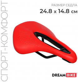 Седло dream bike  спорт комфорт цвет красный 01085649