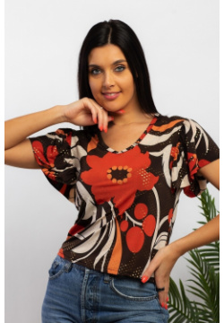 Блуза AhaLodensa 01119948 полуприлегающего силуэта с овальный вырезом