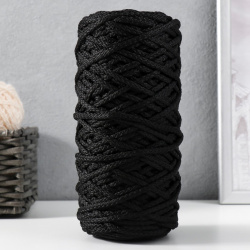 Шнур для вязания 100% полиэфир  ширина 5 мм 100м (черный) No brand 01155649
