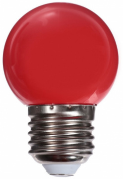Лампа светодиодная luazon lighting  g45 е27 1 5 вт для белт лайта красная наб 20 шт 01169557