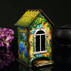 Чайный домик Дарим Красиво 01105145 с корзинкой цветов  9 8×9