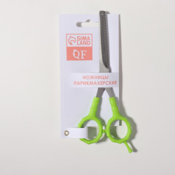 Ножницы филировочные с упором  лезвие 7 см цвет салатовый/серебристый Queen fair 0510097