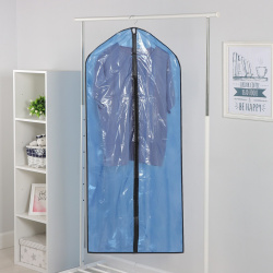 Чехол для одежды доляна  60×137 см полиэтилен цвет синий прозрачный 0510390