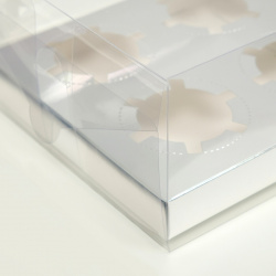 Коробка на 4 капкейка  серебро 18 5 × 10 см UPAK LAND 01229981