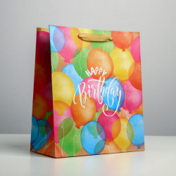 Пакет подарочный крафтовый вертикальный  упаковка Дарите Счастье 01227631