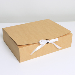 Коробка подарочная складная крафтовая  упаковка 30 7 х 24 3 9 см Дарите Счастье 01228669