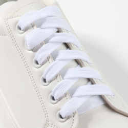 Шнурки для обуви  пара плоские 8 мм 120 см цвет белый ONLITOP 01221034