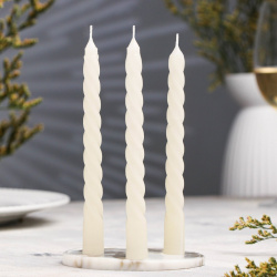 Набор свечей витых  1 5х 15 см 3 штуки белый блистер Дарим Красиво 01223032 Н