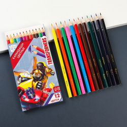 Цветные карандаши  12 цветов трехгранные трансформеры Hasbro (Хасбро) 01024985 Ц