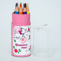 Цветные карандаши в тубусе  12 цветов трехгранные коты аристократы Disney 01024967