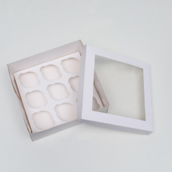 Упаковка под 9 капкейков с окном  белая 25 х 10 см UPAK LAND 01240490