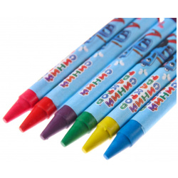 Восковые карандаши  набор 6 цветов синий трактор 01236197