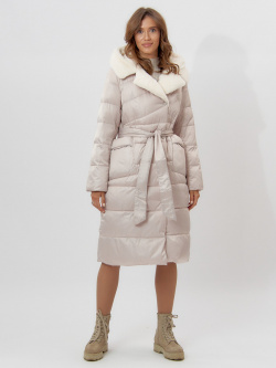 Пальто Visdeer 01298242 женское зимнее с мехом барашка и плащевой ткани