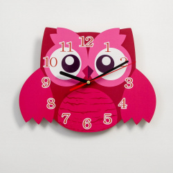 Часы настенные детские Соломон 01324148 Розовая сова