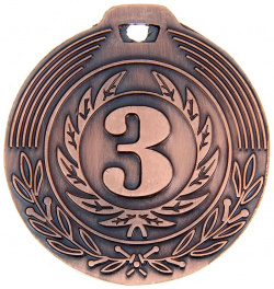 Медаль призовая 021  d= 4 см 3 место цвет бронза без ленты Командор 01344264