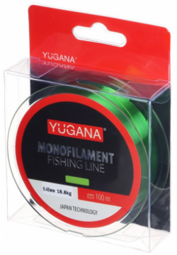 Леска монофильная yugana  диаметр 0 45 мм тест 18 8 кг 100 м зеленая 01568250