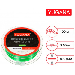 Леска монофильная yugana  диаметр 0 3 мм тест 9 55 кг 100 м зеленая 01568255