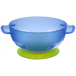 Набор для кормления: миска на присоске с крышкой  ложка цвет голубой Крошка Я 01610185