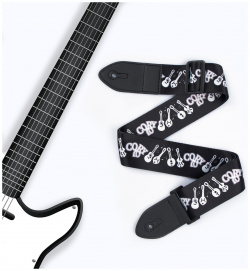 Ремень для гитары  черный инструменты длина 60 117 см ширина 5 Music Life 01147627