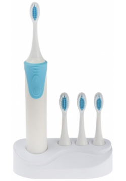 Электрическая зубная щетка luazon lp 009  вибрационная 8500 дв/мин 4 насадки 2хаа синяя Home 01972603