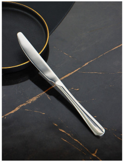 Ножи столовые из нержавеющей стали доляна  длина 23 см толщина рабочей части 2 мм ручки 5 410 сталь 3 шт 02083668