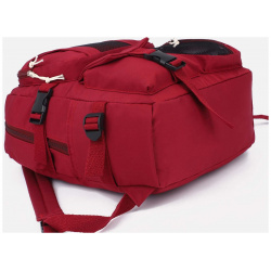 Рюкзак школьный на молнии  5 наружных карманов цвет красный No brand 02242006