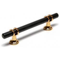 Ручка рейлинг cappio rsc003  м/о 96 мм d=12 цвет черный с золотом 02294963