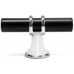 Ручка кнопка cappio  d=12 мм пластик цвет хром/черный 02295430