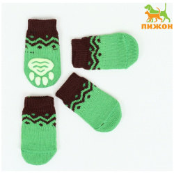Носки нескользящие  размер m (3/4 * 7 5 см) набор 4 шт зеленые Пижон 02352724