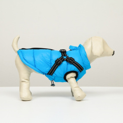 Куртка для собак со шлейкой  размер 18 (дс 40 см ог 50 ош 38 см) лазурная No brand 02426877