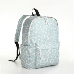 Рюкзак школьный на молнии из текстиля  3 кармана цвет голубой No brand 02430911