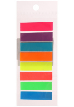 Блок закладка с липким краем 11 мм х 45  пластик 8 цветов по 10 листов флуоресцентный Calligrata 02434530