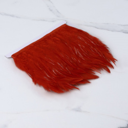 Тесьма с перьями петуха  10 15 см 5 ± 0 м цвет красный Арт Узор 02480418