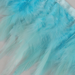 Тесьма с перьями петуха  10 15 см 5 ± 0 м цвет голубой Арт Узор 02480447