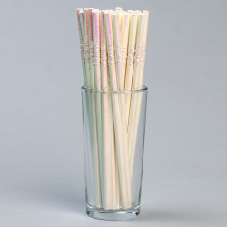 Трубочки для коктейля с гофрой  в наборе 25 штук цвет перламутр Страна Карнавалия 02561987