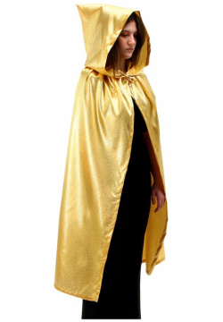 Карнавальный плащ взрослый атлас цвет золото с завитком длина 120см Страна Карнавалия 02567540 